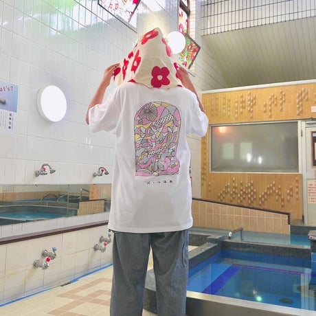 【パール温泉】ステンドグラスTシャツ《ホワイト》