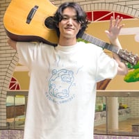 【サウナの梅湯】水平線コラボTシャツ(バニラホワイト)