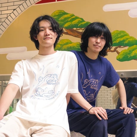 【サウナの梅湯】水平線コラボTシャツ(バニラホワイト)