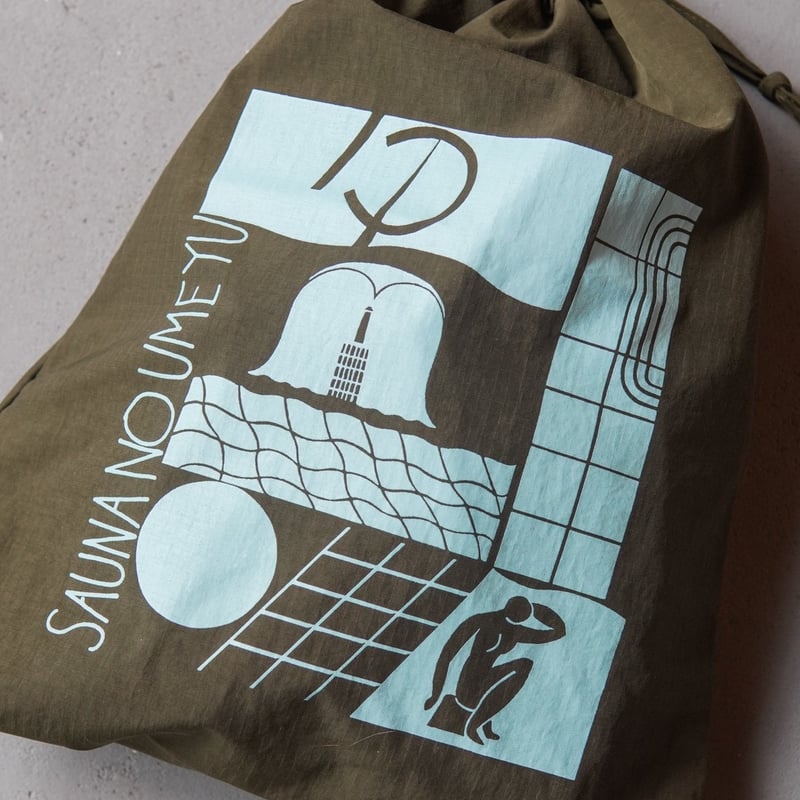 サウナの梅湯】shadow drawstringbag | ゆとなみ商店