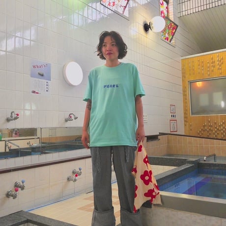 【パール温泉】ステンドグラスTシャツ《アイスグリーン》