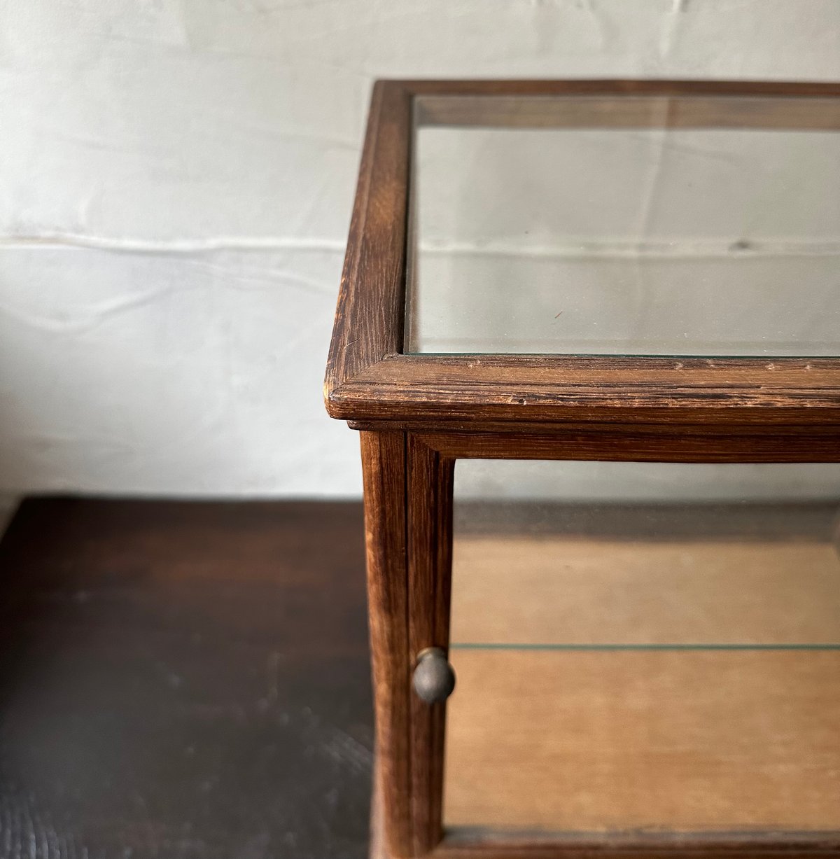 ガラスケ-ス レトロ木枠 木枠ガラスケース レトロガラス | 古家具