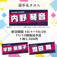 【受注期間10/1-10/20】2024選手名タオル