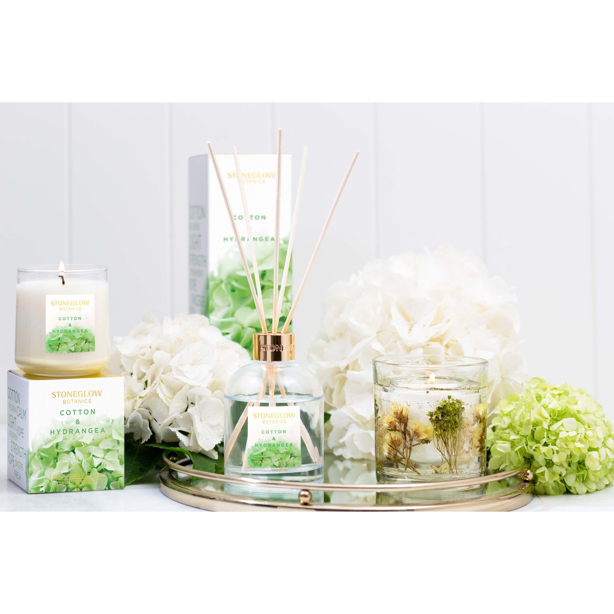 ジェルボタニカルキャンドル / コットン&ハイドランジア【BOTANICS  