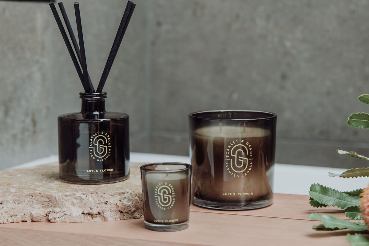 Scarlet & Grace】SCSI0308 グラス入りソイキャンドル ダブルウィック/