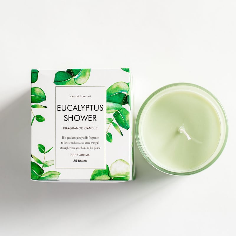 GREEN OASIS】IDGO0107 グラス入りキャンドル/ユーカリシャワー | Eur