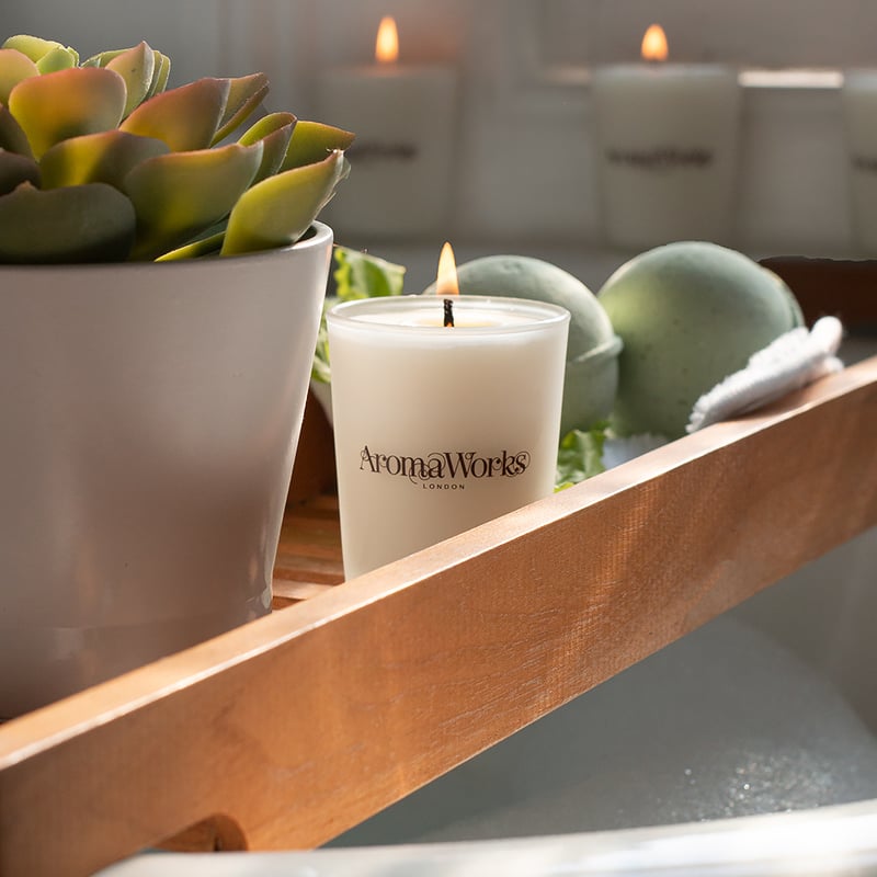 Linari ウッドベース、アロマキャンドル専用グラス Linari ウッドベース、アロマキャンドル専用グラス