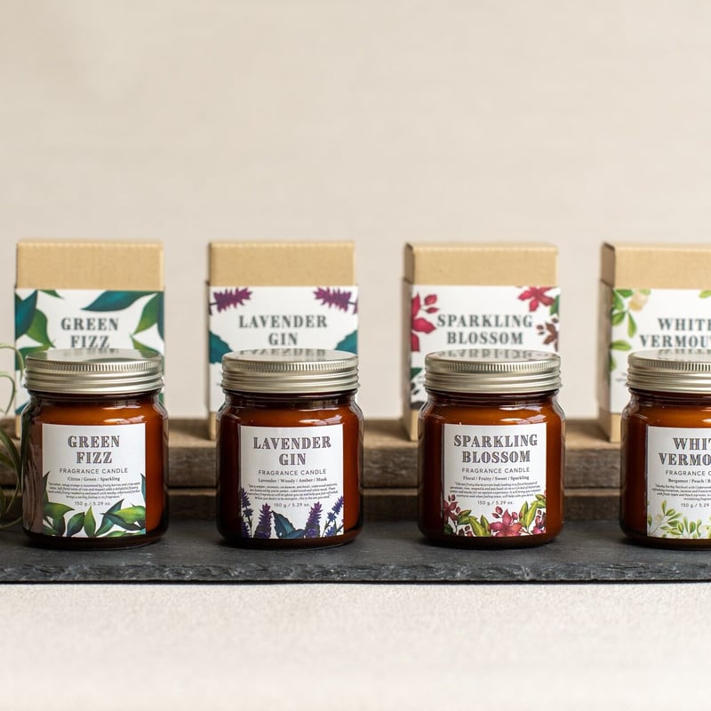 Linari ウッドベース、アロマキャンドル専用グラス アロマキャンドル2個セット ウィロー