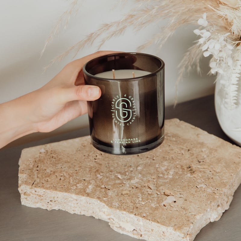 Scarlet & Grace】SCSI0307 グラス入りソイキャンドル ダブルウィック/