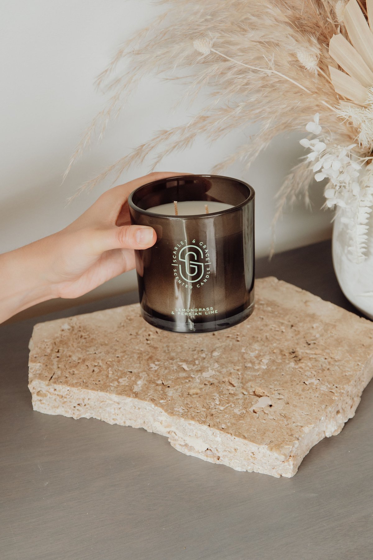 Scarlet & Grace】SCSI0307 グラス入りソイキャンドル ダブルウィック/