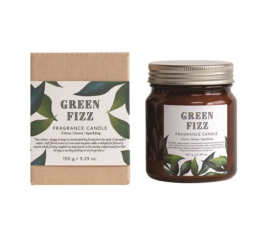 BOTANICAL BOTTLES】IDBB0201 グラス入りキャンドル/グリーンフィズ