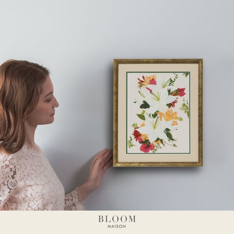 押し花ギフト【REGALOコレクション】ノブレス～華麗なる開花のとき～ カサブランカの押し花アート｜BLOOMART【起業・入退社祝い】 W372×H448×D22（㎜）