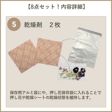 【押し花初心者キット・植物標本カード】　初めての方におすすめ・庭の小花で作る押し花キット・押し花材料