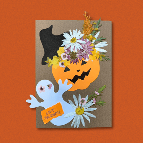 押し花のお教室：親子で楽しむ！ハロウィンカード作り🎃👻🕷