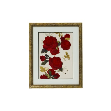押し花ギフト【REGALOコレクション】ローズ・ルージュ～情熱と感謝を込めて～ 深紅のバラの押し花アート｜BLOOMART【結婚記念・還暦祝い】W266×H327×D22（㎜）