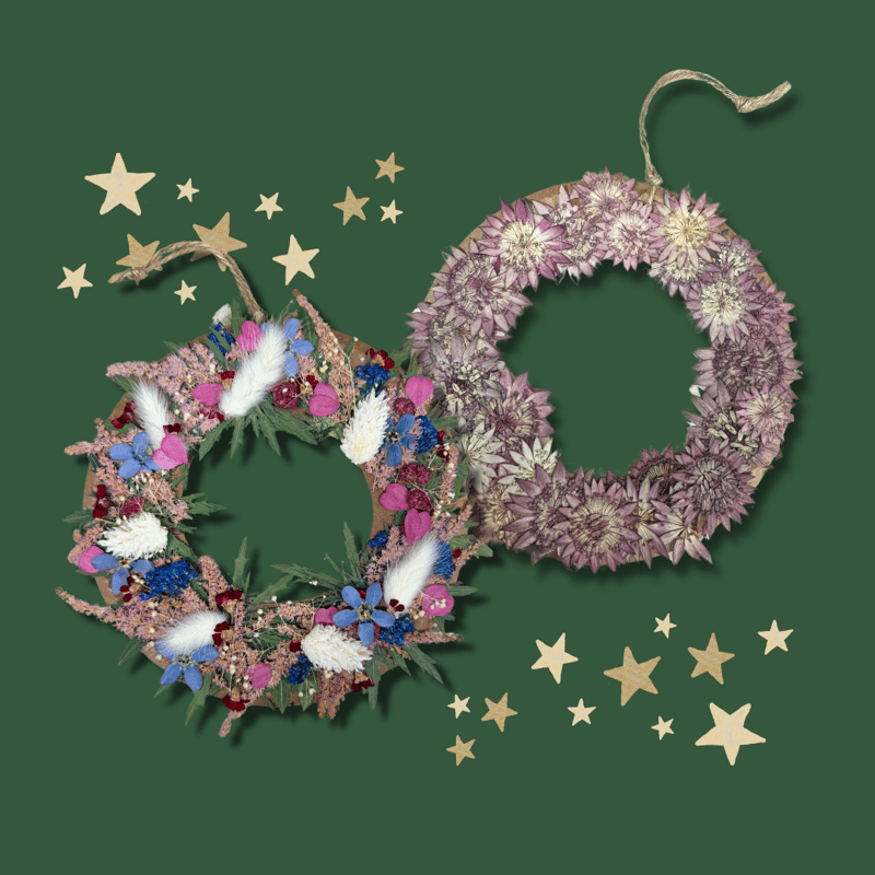 押し花アート「クリスマスリース」 押し花アート「クリスマスリース」