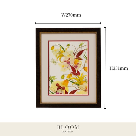 押し花ギフト【REGALOコレクション】フルール・グロワール ～栄光の花～｜胡蝶蘭の押し花アート｜BLOOMART【周年・還暦祝い】 W270×H331×D22（㎜）