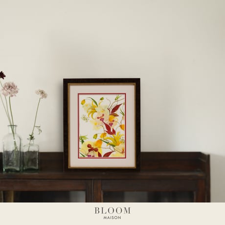 押し花ギフト【REGALOコレクション】フルール・グロワール ～栄光の花～｜胡蝶蘭の押し花アート｜BLOOMART【周年・還暦祝い】 W270×H331×D22（㎜）