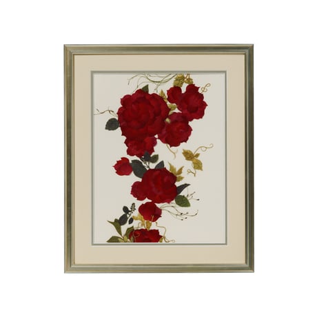押し花ギフト【REGALOコレクション】ローズ・ルージュ～情熱と感謝を込めて～ 深紅のバラの押し花アート｜BLOOMART【銀婚式・金婚式・還暦祝い】W372×H448×D26（㎜）