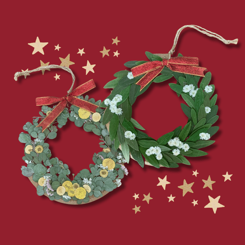 押し花アート「クリスマスリース」 押し花アート「クリスマスリース」