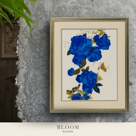 押し花ギフト【REGALOコレクション】ローズ・ブリュー～夢咲き誇る未来へ～ 青バラの押し花アート｜BLOOMART【銀婚式・金婚式・還暦祝い】W372×H448×D26（㎜）