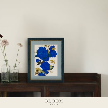 押し花ギフト【REGALOコレクション】ローズ・ブリュー～夢咲き誇る未来へ～ 青バラの押し花アート｜BLOOMART【起業・開業祝い】W270×H331×D22（㎜）