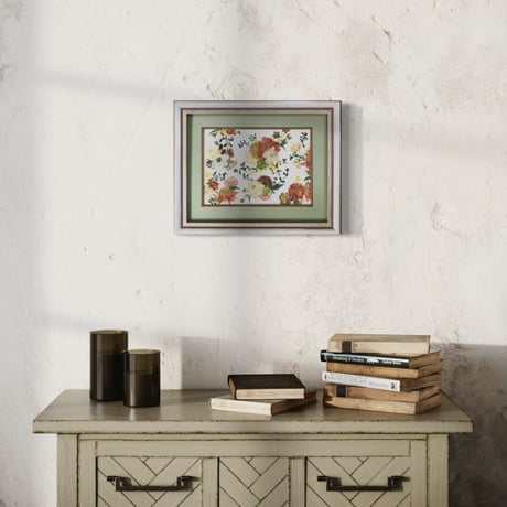 押し花ギフト【REGALOコレクション】優しくきらめく｜ラナンキュラスの押し花アート｜BLOOMART【起業・入退社祝い】　W440mm×H350mm