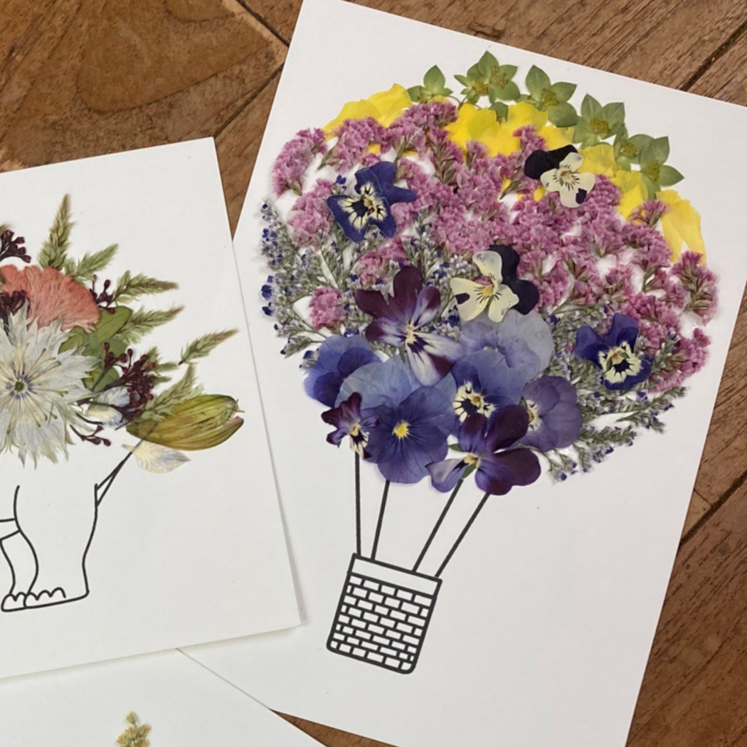 押し花のお教室：七夕限定！プティレッスン《イラスト×押し花