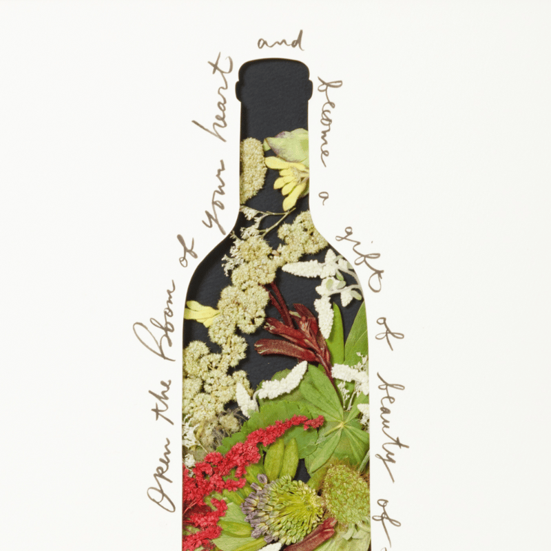押し花アート【ぶどう酒】 押し花アート_rêve ※レーヴ＿ワインボトル1 | BLOOM MAISON