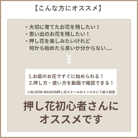 【押し花初心者キット・植物標本カード】　初めての方におすすめ・庭の小花で作る押し花キット・押し花材料