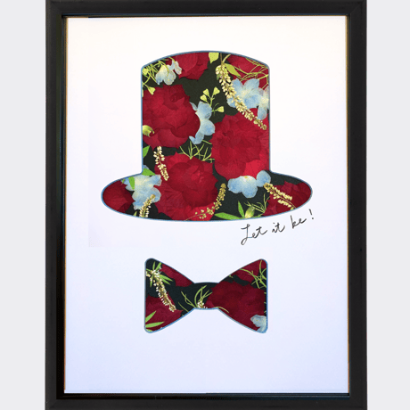 記念の花束を残す：Monsieur/ムッシュ（シルクハット）ブルー※オーダーメイド 33-RE-B