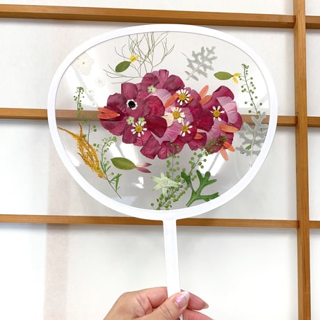 押し花のお教室：夏休み限定！クリアうちわ押し花プティレッスン