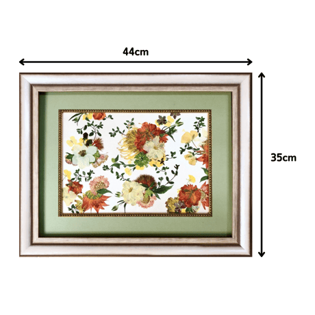 押し花ギフト【REGALOコレクション】優しくきらめく｜ラナンキュラスの押し花アート｜BLOOMART【起業・入退社祝い】　W440mm×H350mm