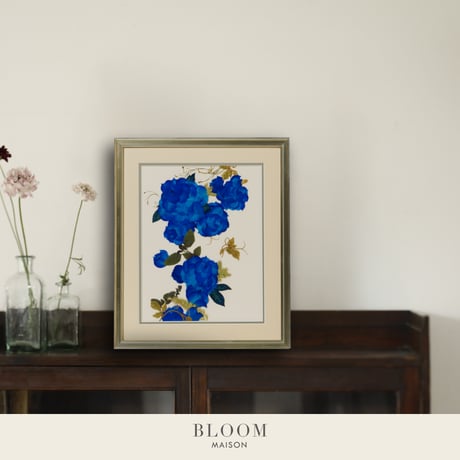 押し花ギフト【REGALOコレクション】ローズ・ブリュー～夢咲き誇る未来へ～ 青バラの押し花アート｜BLOOMART【銀婚式・金婚式・還暦祝い】W372×H448×D26（㎜）