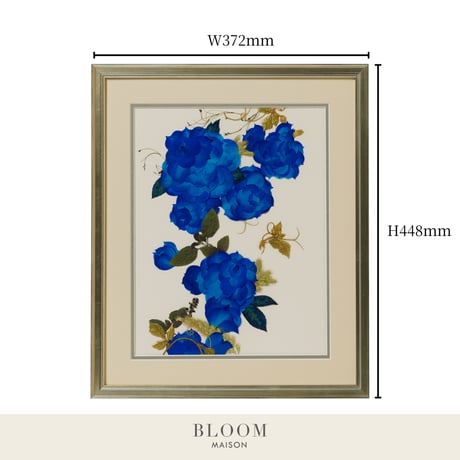 押し花ギフト【REGALOコレクション】ローズ・ブリュー～夢咲き誇る未来へ～ 青バラの押し花アート｜BLOOMART【銀婚式・金婚式・還暦祝い】W372×H448×D26（㎜）