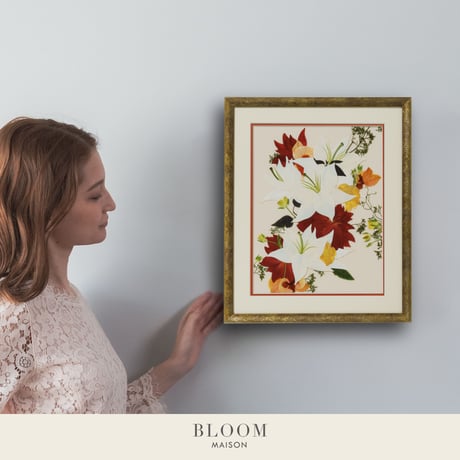 押し花ギフト【REGALOコレクション】ノブレス～華麗なる開花のとき～ カサブランカの押し花アート｜BLOOMART【創業・周年・還暦祝い】 W372×H448×D22（㎜）