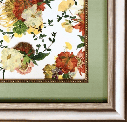 押し花ギフト【REGALOコレクション】優しくきらめく｜ラナンキュラスの押し花アート｜BLOOMART【起業・入退社祝い】　W440mm×H350mm