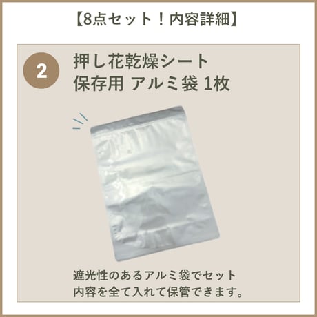 【押し花初心者キット・植物標本カード】　初めての方におすすめ・庭の小花で作る押し花キット・押し花材料