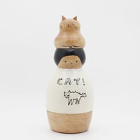 ほろほろ人形「ネコ乗せ」香箱