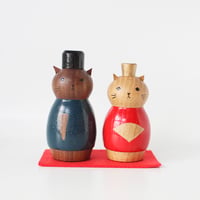 山の前製作所　ほろほろ人形「動物おひなさま」ネコ ほろほろ人形「いちご」① | yamanomae