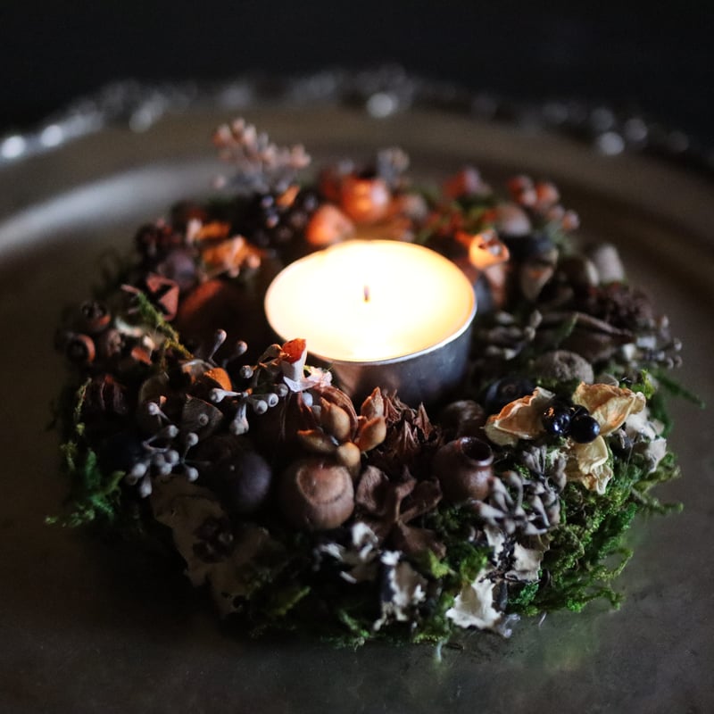 木の実のリース　ハロウィン　クリスマス　キャンドルリース ハロウィン クリスマス リース 木の実 キャンドルリース リース