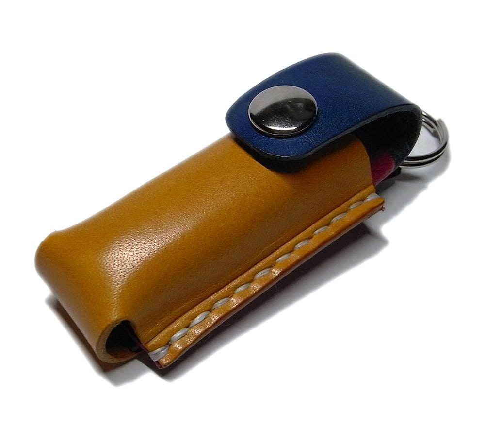 リップケースの傷です リップクリームケース／青×黄色 | STETCH HANDMADE STORE