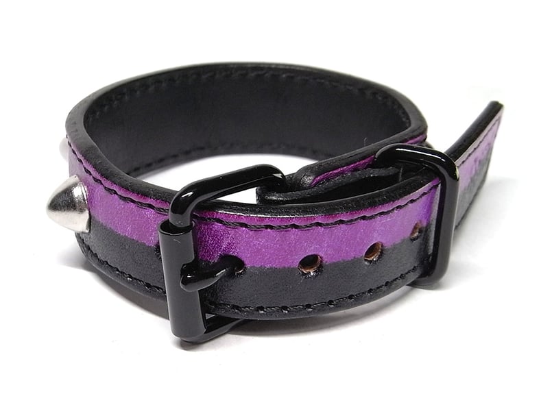 コニカルスタッズリストバンド／紫×黒 | STETCH HANDMADE STORE