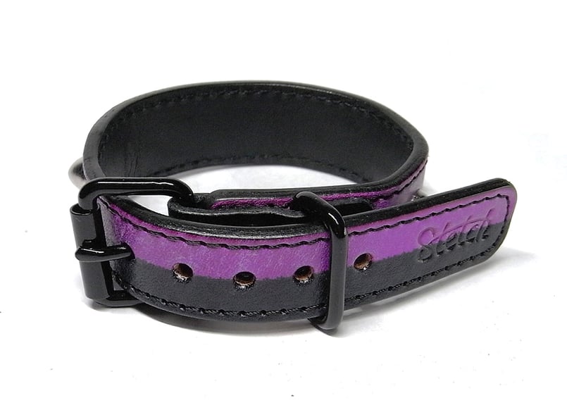 X JAPAN ロゴ リストバンド 紫　黒 コニカルスタッズリストバンド／紫×黒 | STETCH HANDMADE STORE