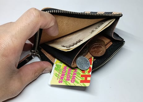 L字ファスナーチェッカーウォレット