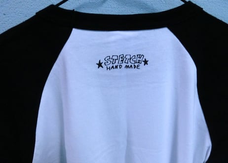 STETCH MONSTER ラグラン 3/4スリーブTシャツ/ホワイト×ブラック/サイズS