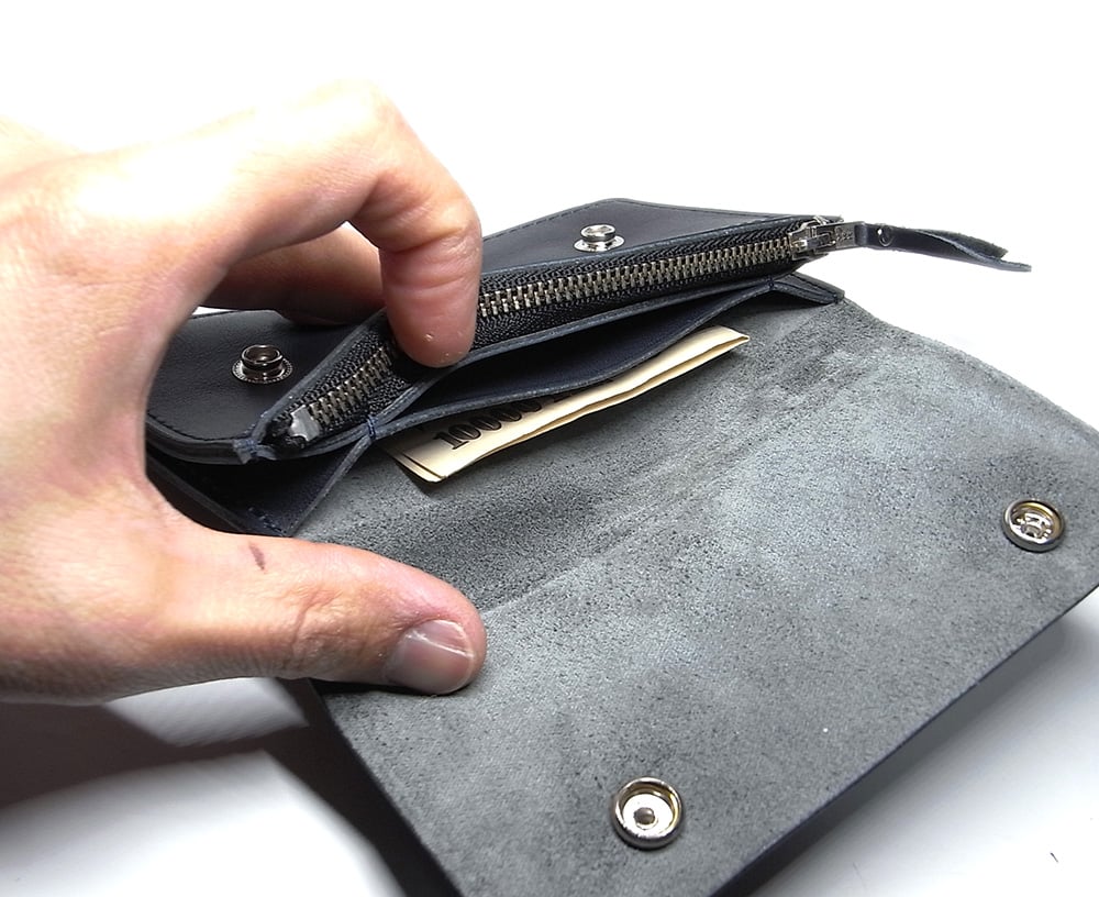 トラッカーウォレット／ネイビー | STETCH HANDMADE STORE