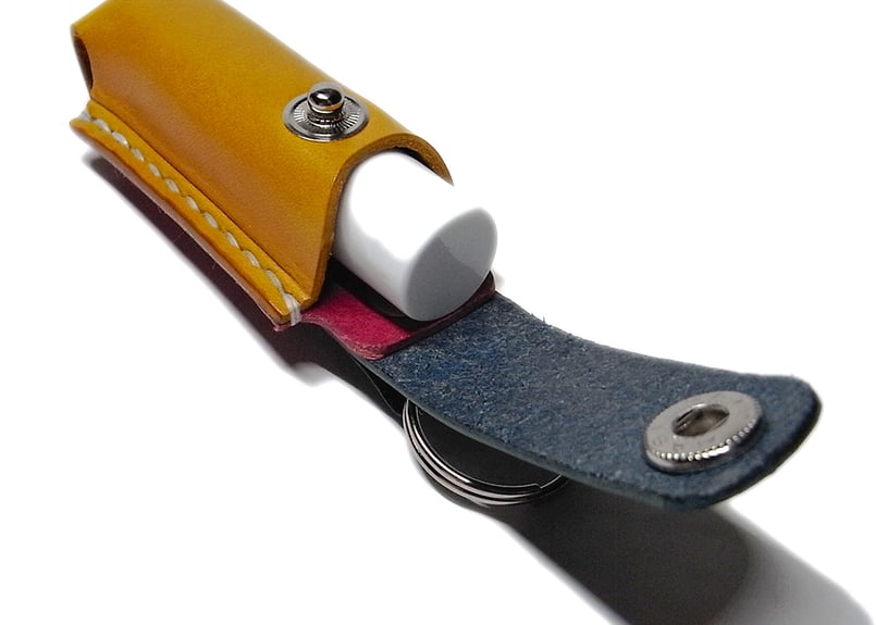 リップクリームケース／青×黄色 | STETCH HANDMADE STORE