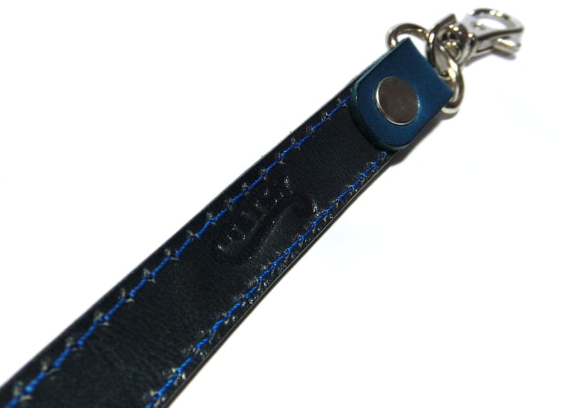 レザーウォレットコード／黒×青 | STETCH HANDMADE STORE