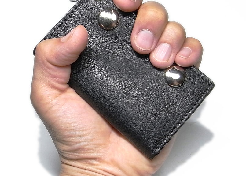 ミニトラッカーウォレット／黒 | STETCH HANDMADE STORE